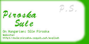 piroska sule business card